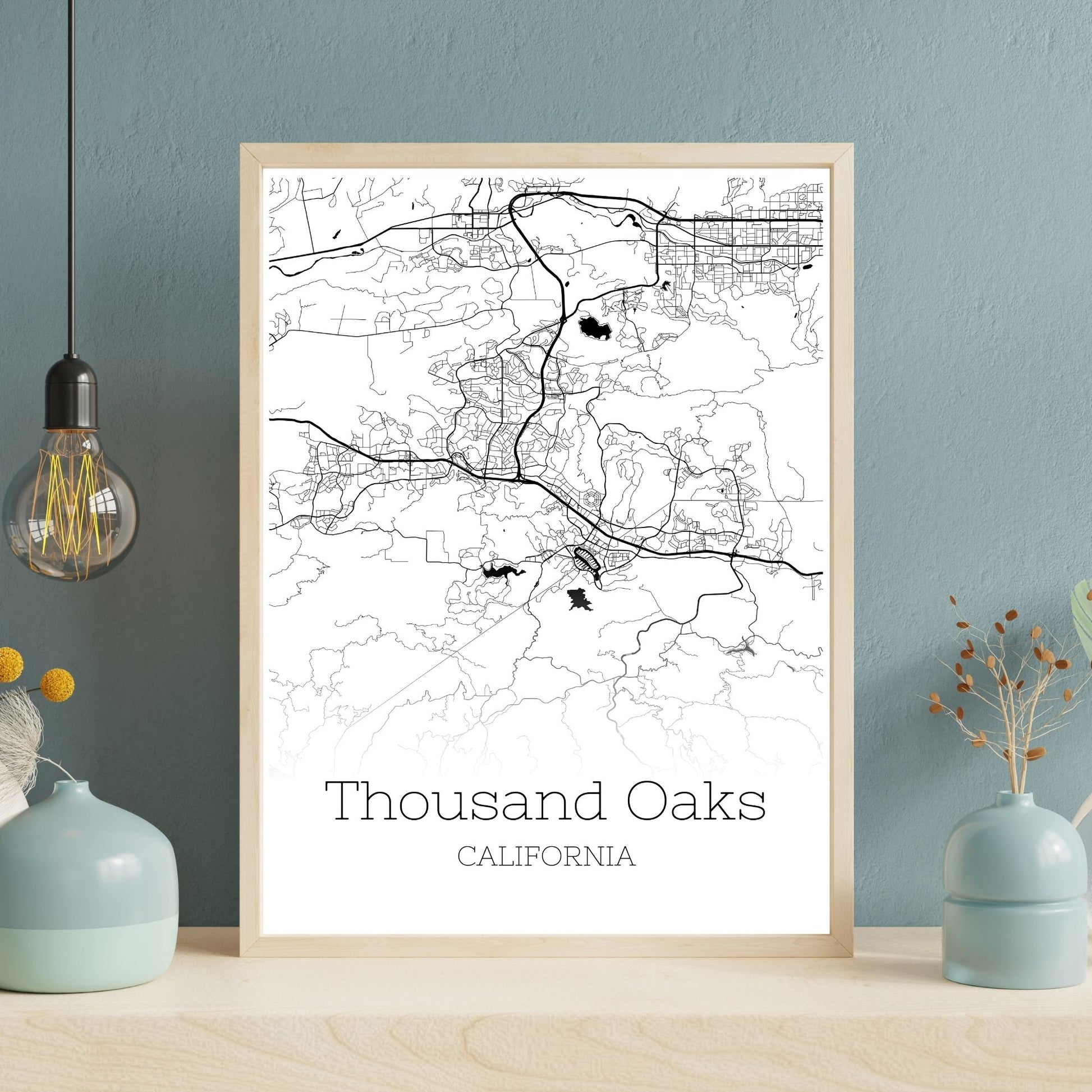 Thousand Oaks California City Map Poster - GroovyGrove