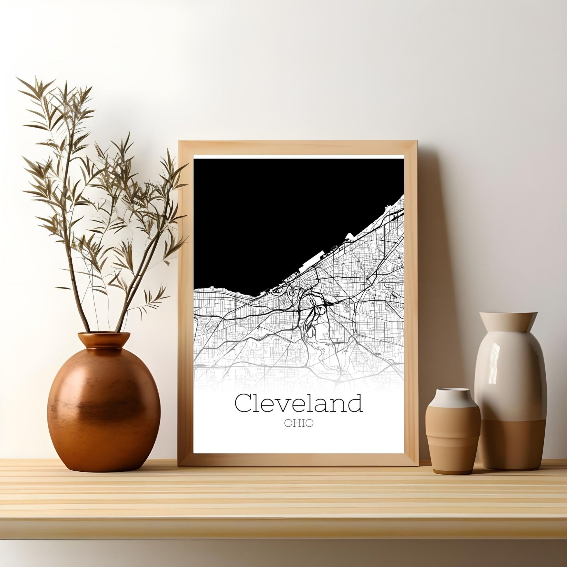 Cleveland Ohio City Map Poster - GroovyGrove