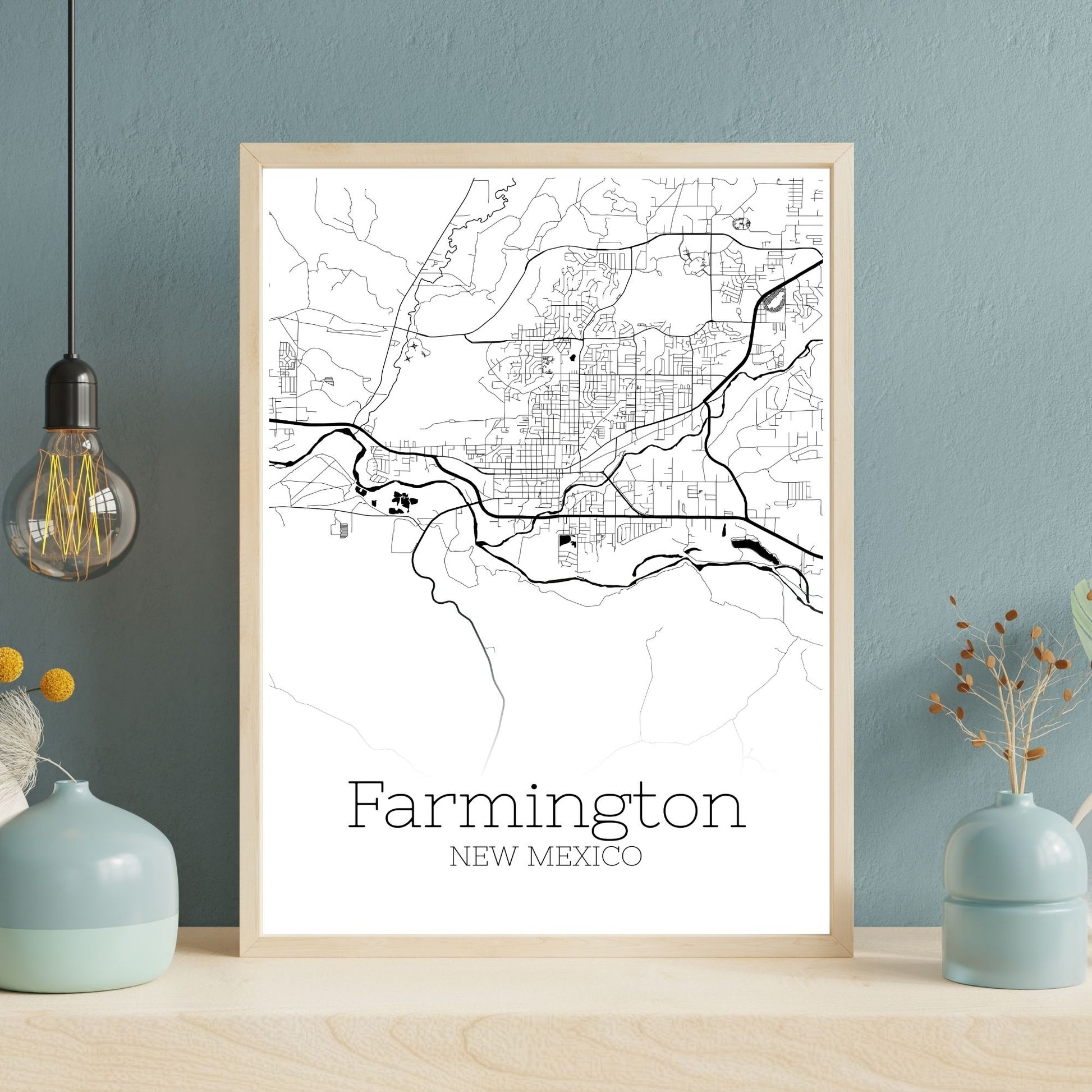 Farmington New Mexico City Map Poster - GroovyGrove