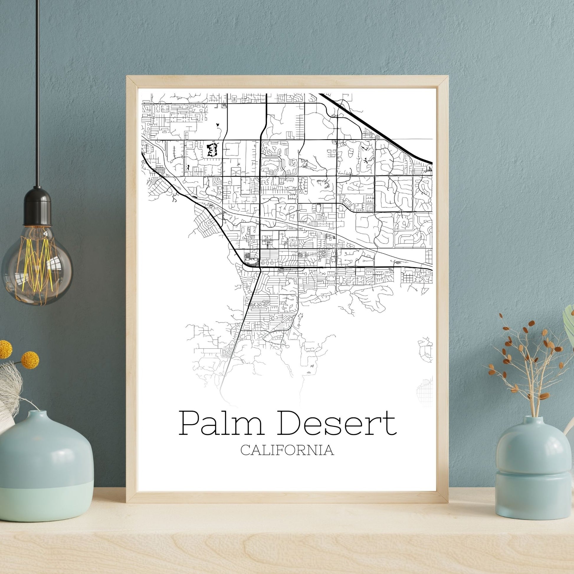 Palm Desert California City Map Poster - GroovyGrove