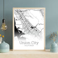 Union City California Map Poster - GroovyGrove