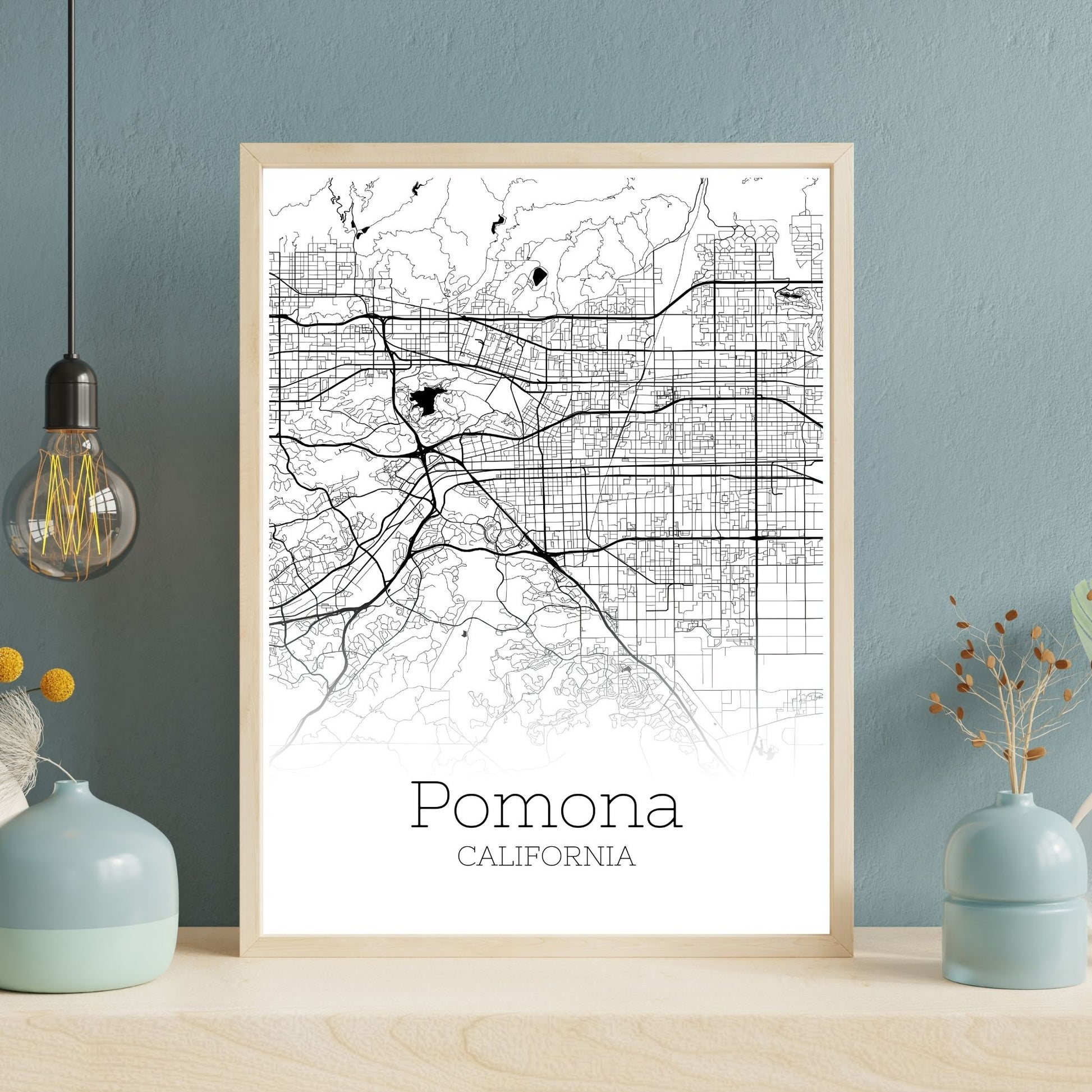 Pomona California City Map Poster - GroovyGrove