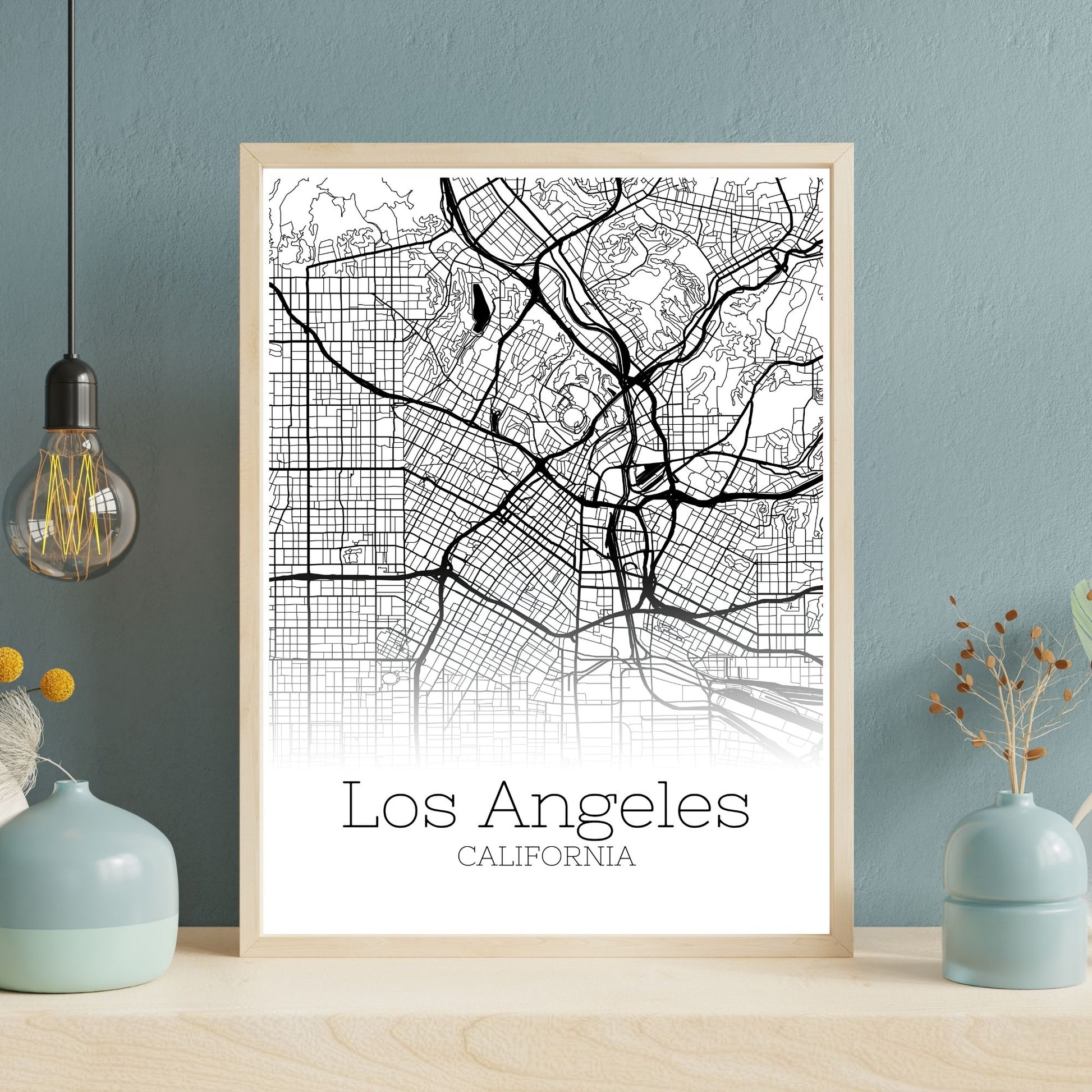 Los Angeles California City Map Poster - GroovyGrove