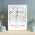 Sterling Heights Michigan City Map Poster - GroovyGrove