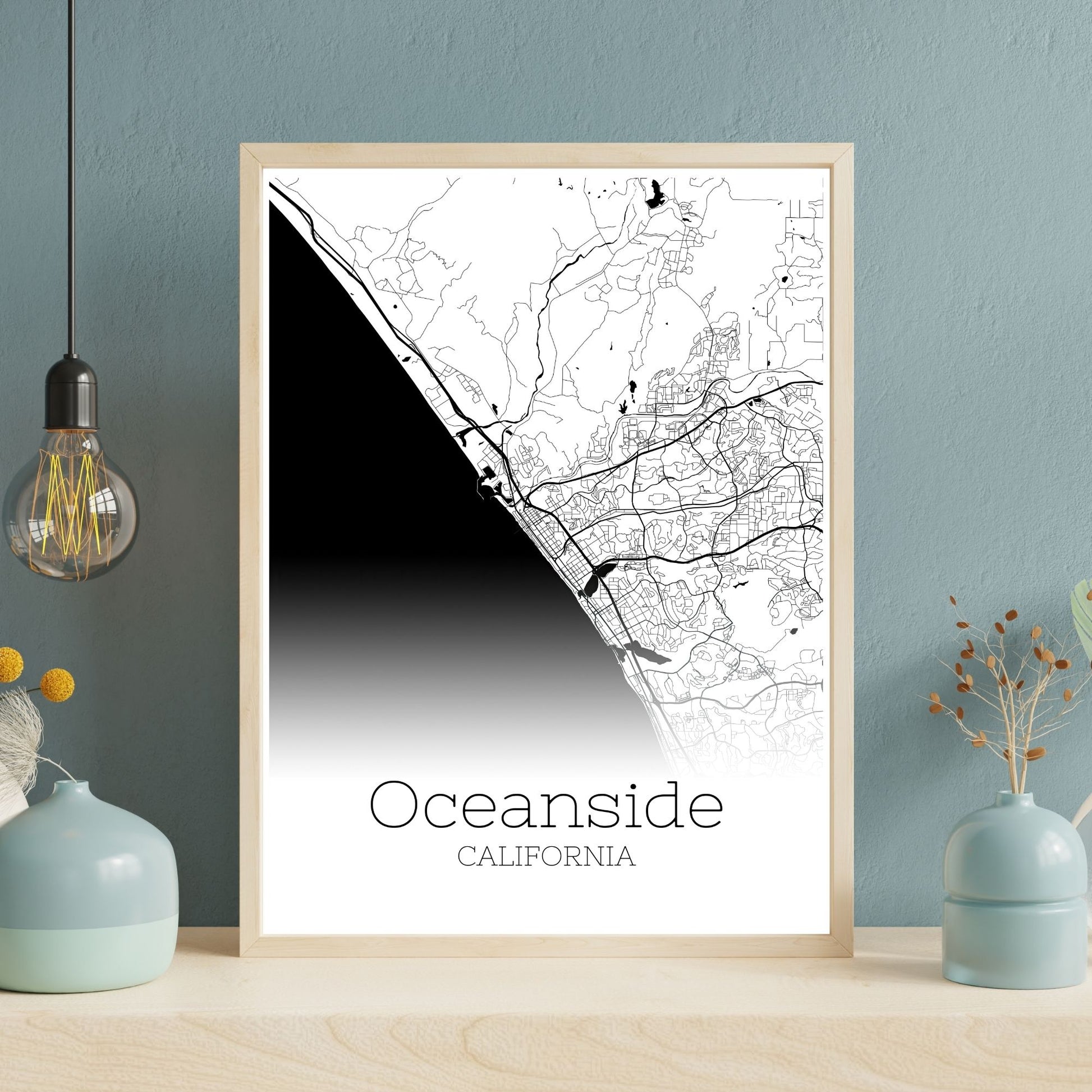 Oceanside California City Map Poster - GroovyGrove