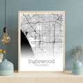 Inglewood California City Map Poster - GroovyGrove