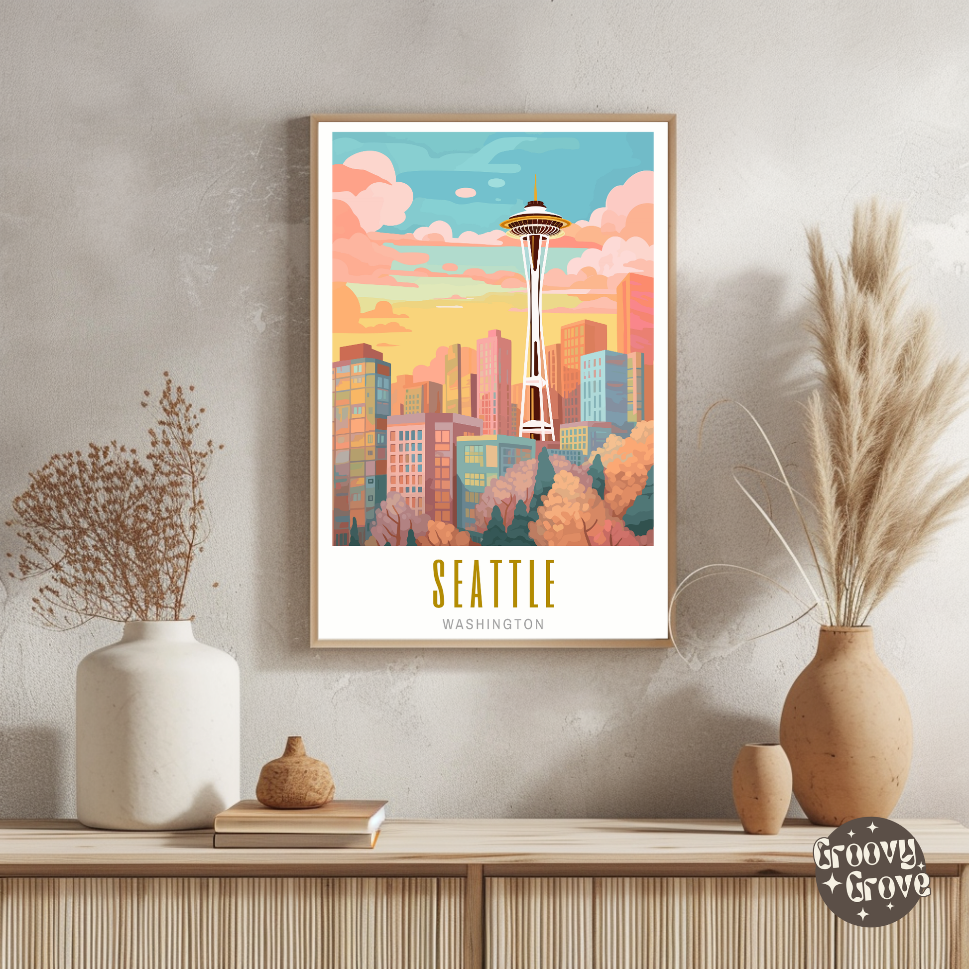 Seattle Washington Poster - GroovyGrove