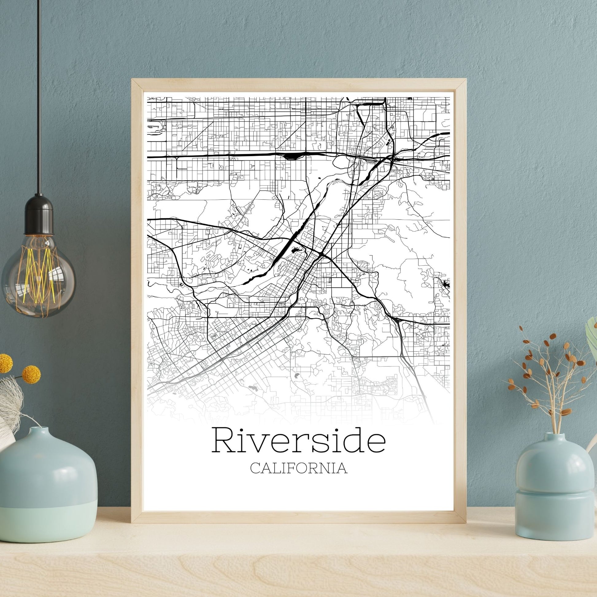 Riverside California City Map Poster - GroovyGrove