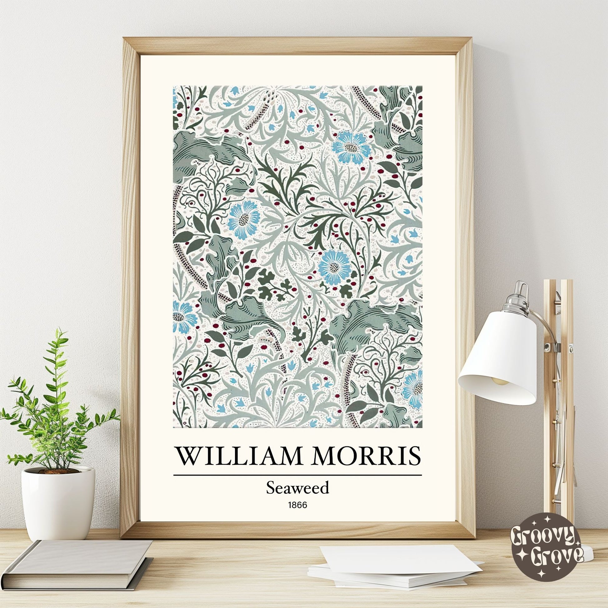 Seaweed 1866 William Morris Poster - GroovyGrove