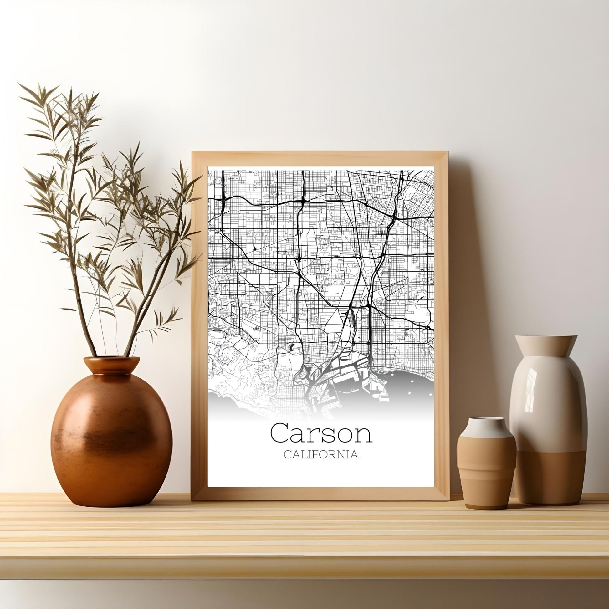 Carson California City Map Poster - GroovyGrove