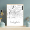 Springfield Ohio City Map Poster - GroovyGrove