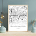 North Richland Hills Texas City Map Poster - GroovyGrove