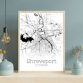 Shreveport Louisiana City Map Poster - GroovyGrove