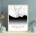 Santa Cruz California City Map Poster - GroovyGrove