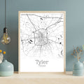 Tyler Texas City Map Poster - GroovyGrove