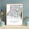 Lauderhill Florida City Map Poster - GroovyGrove