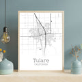 Tulare California City Map Poster - GroovyGrove