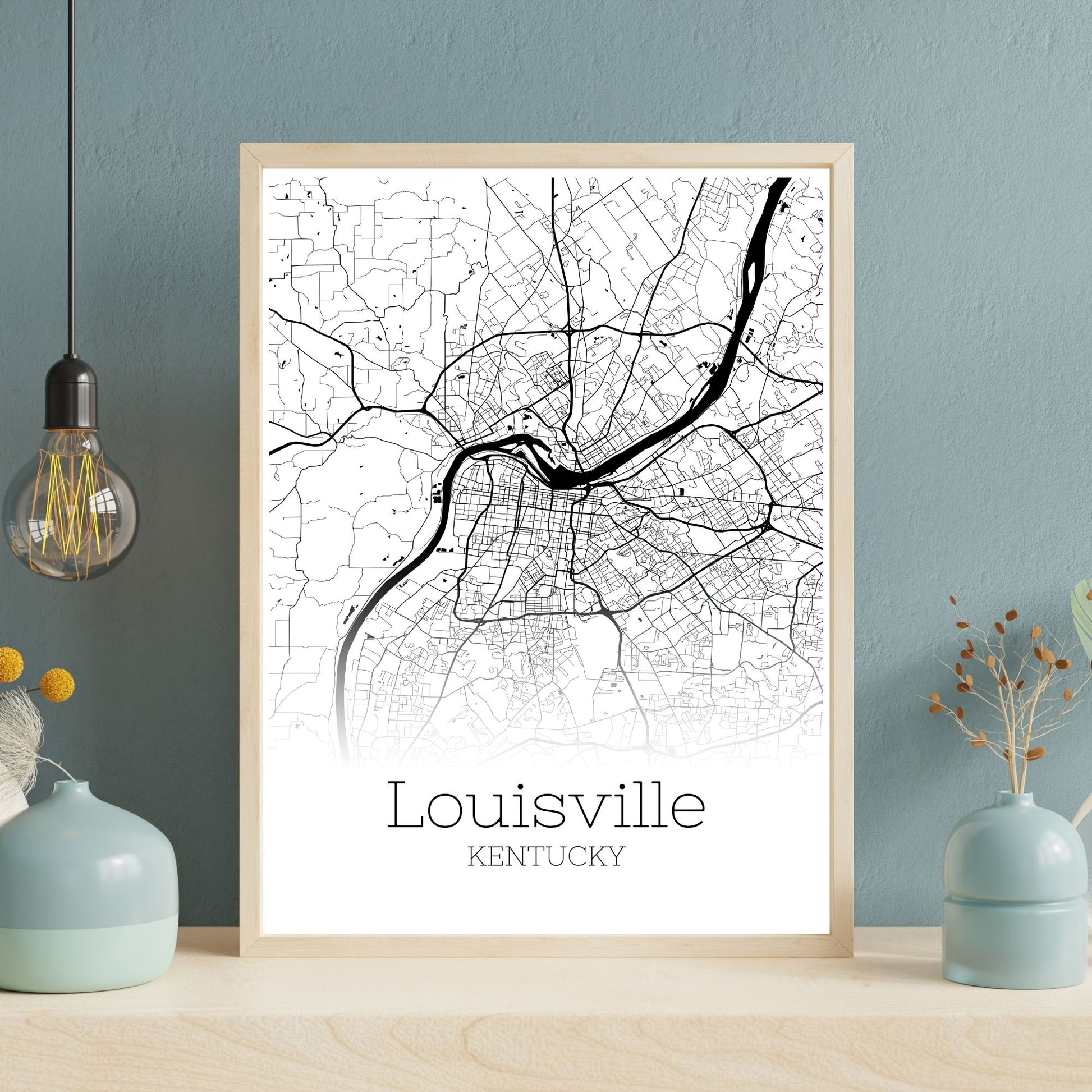 Louisville Kentucky City Map Poster - GroovyGrove