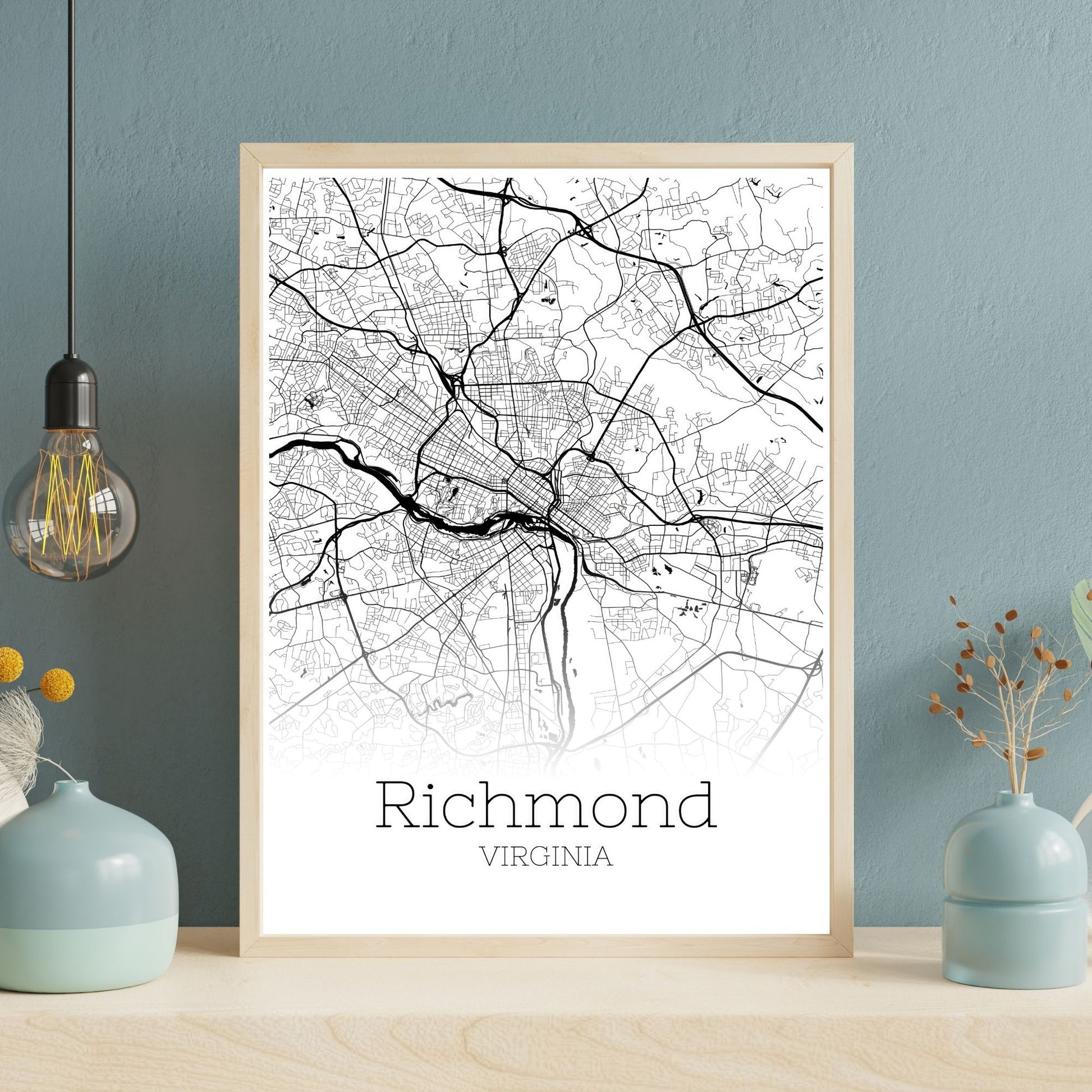 Richmond Virginia City Map Poster - GroovyGrove