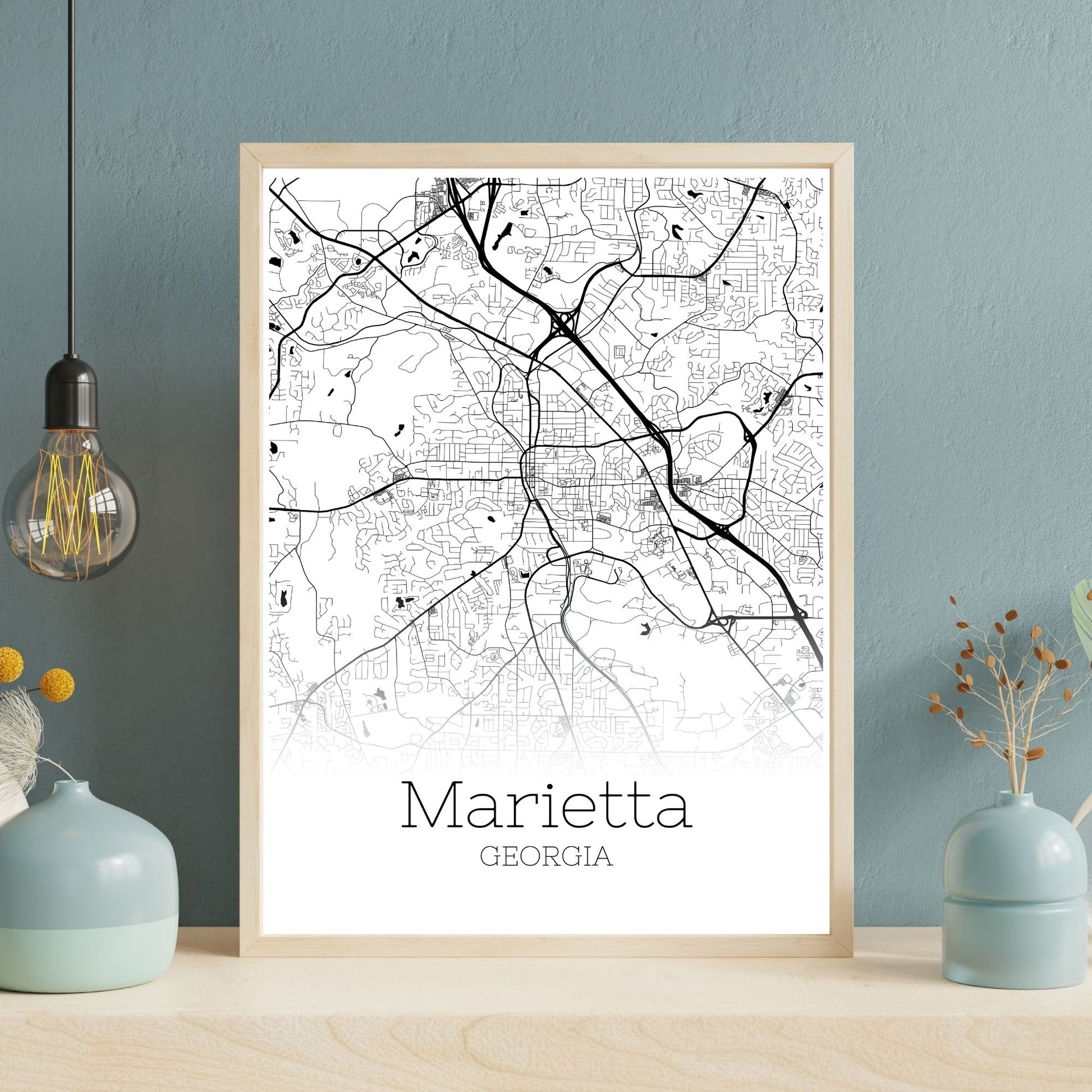 Marietta Georgia City Map Poster - GroovyGrove