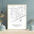 Madison Alabama City Map Poster - GroovyGrove