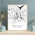 Worcester Massachusetts City Map Poster - GroovyGrove