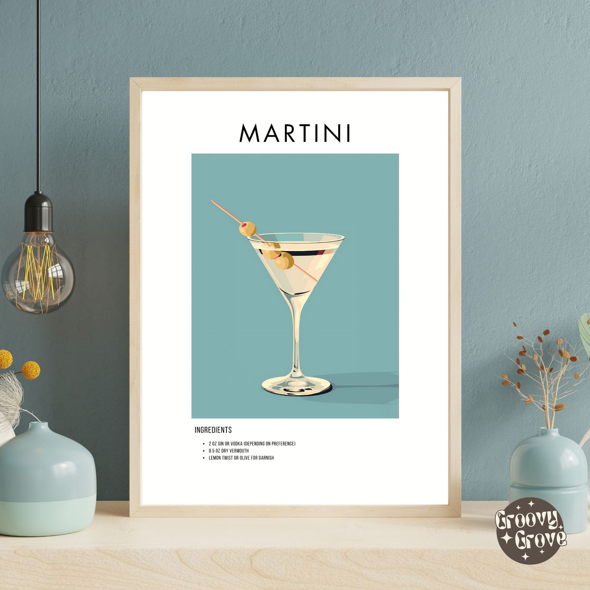 Martini Retro Cocktail Poster - GroovyGrove