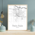 Twin Falls Idaho City Map Poster - GroovyGrove