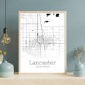 Lancaster California City Map Poster - GroovyGrove