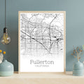 Fullerton California City Map Poster - GroovyGrove