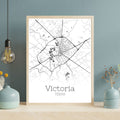 Victoria Texas City Map Poster - GroovyGrove