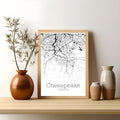 Chesapeake Virginia City Map Poster - GroovyGrove