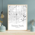 Tinley Park Illinois City Map Poster - GroovyGrove