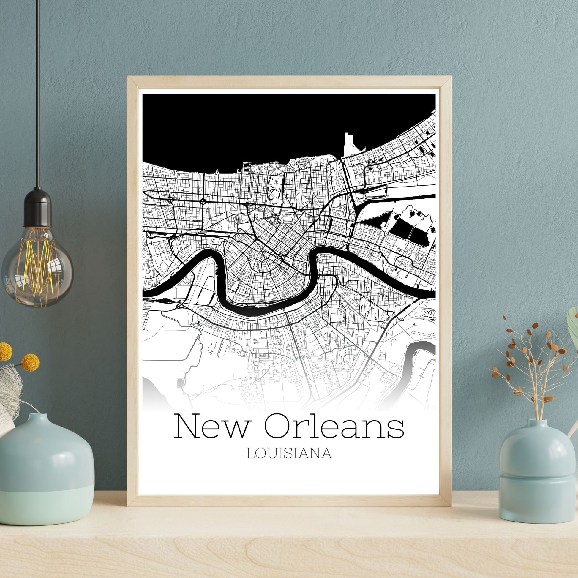 New Orleans Louisiana City Map Poster - GroovyGrove