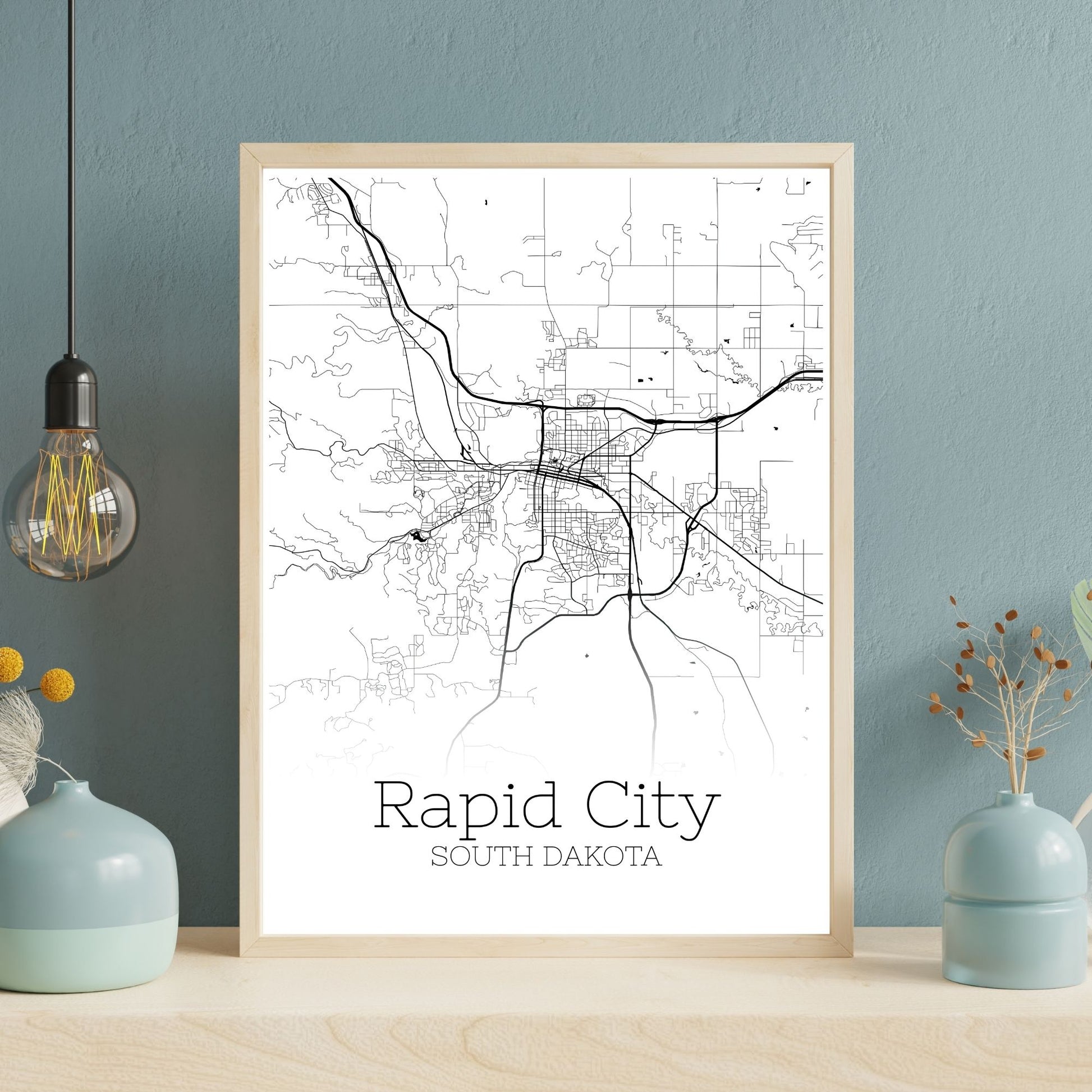 Rapid City South Dakota Map Poster - GroovyGrove