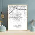 DeSoto Texas City Map Poster - GroovyGrove