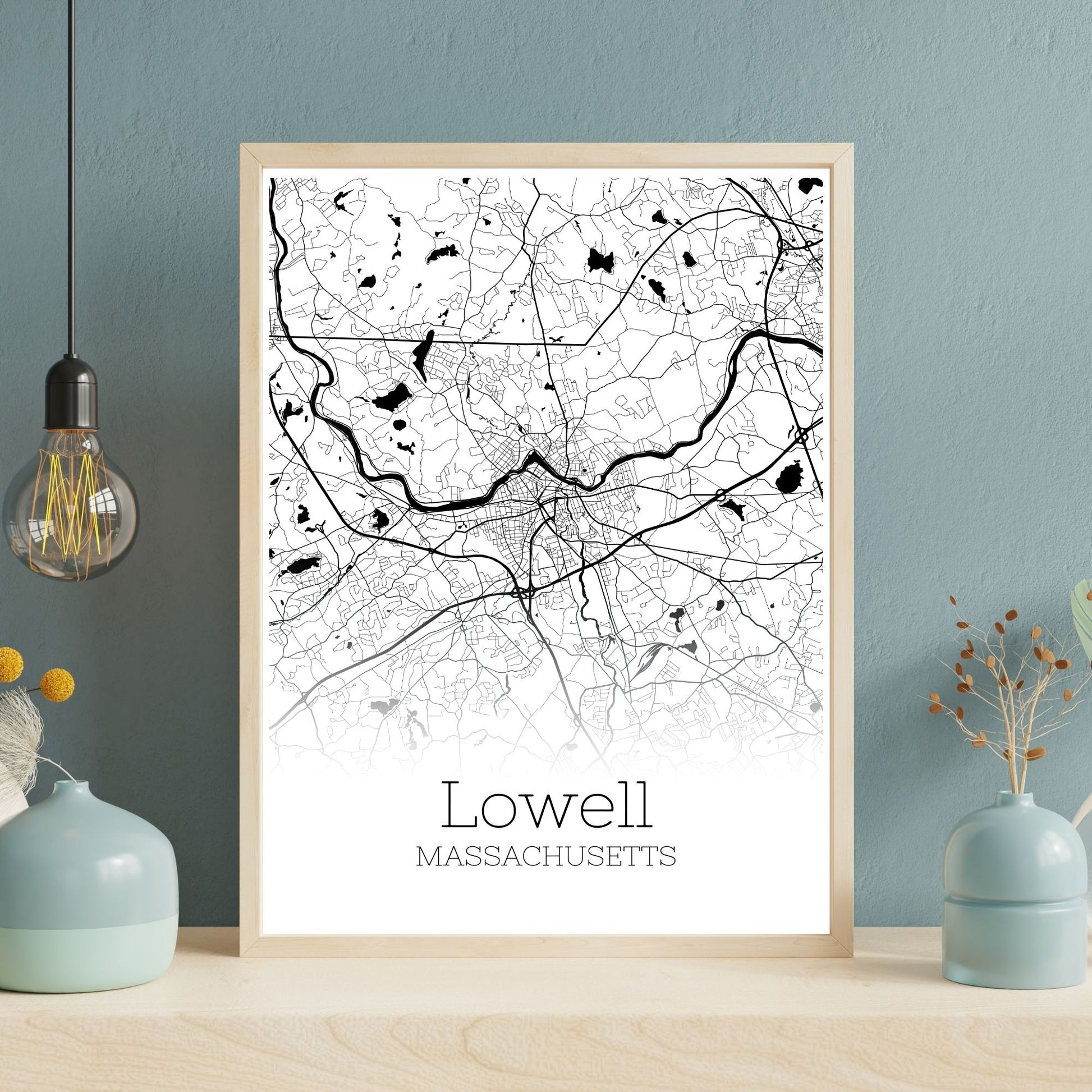 Lowell Massachusetts City Map Poster - GroovyGrove