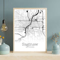 Saginaw Michigan City Map Poster - GroovyGrove