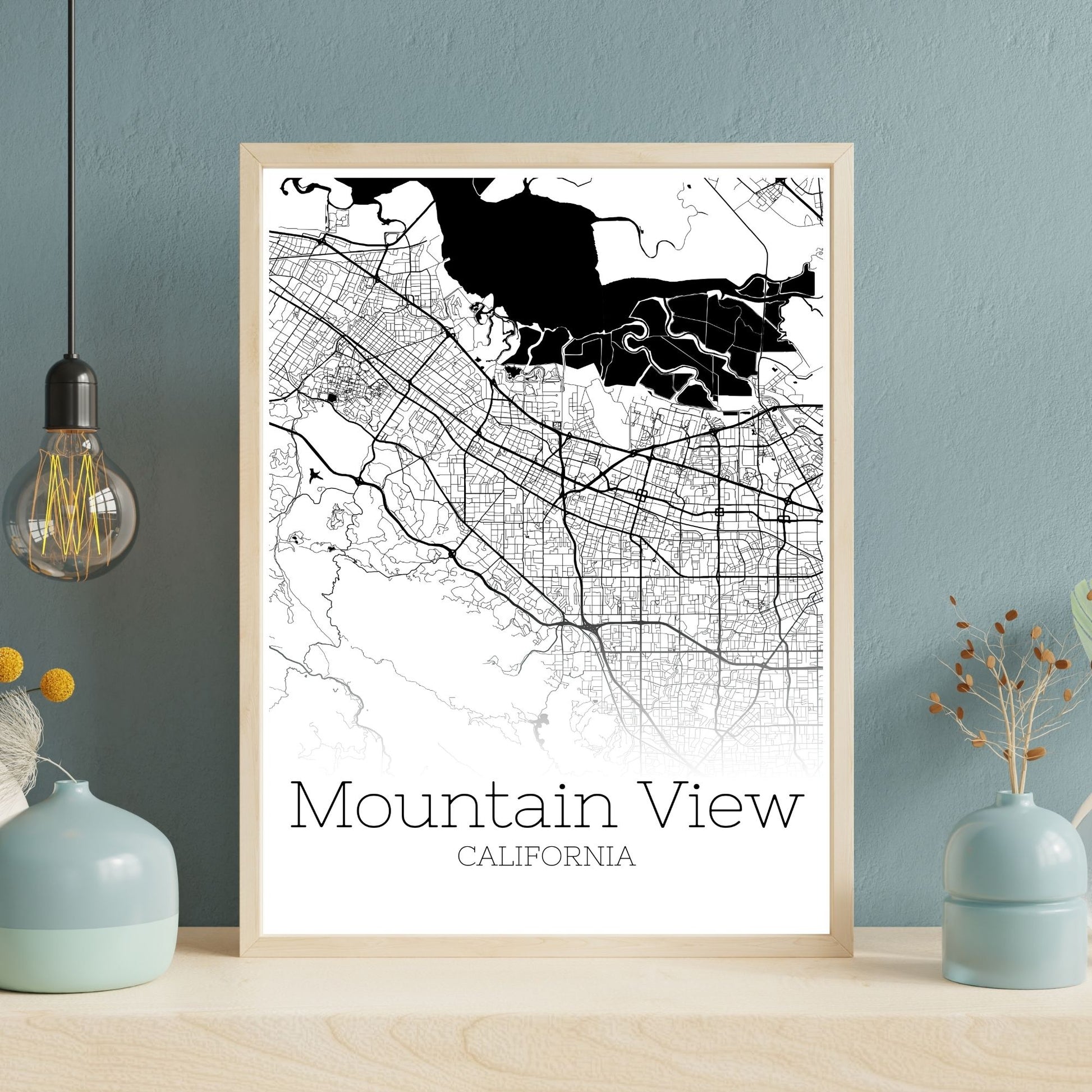 Mountain View California City Map Poster - GroovyGrove