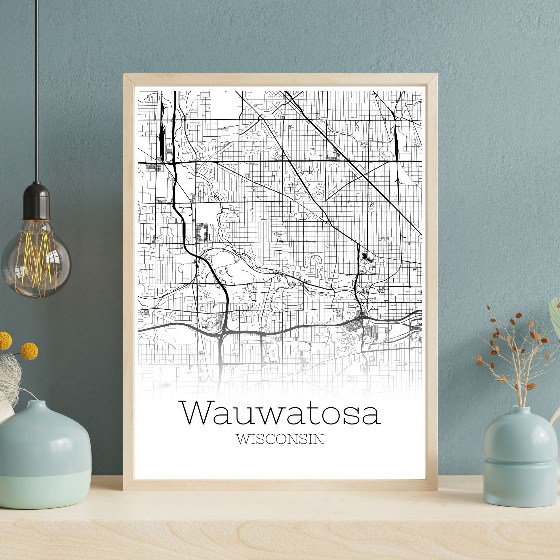 Wauwatosa Wisconsin City Map Poster - GroovyGrove