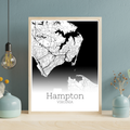 Hampton Virginia City Map Poster - GroovyGrove