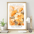 October Birthday Flower Market Poster - GroovyGrove