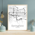 Springfield Oregon City Map Poster - GroovyGrove