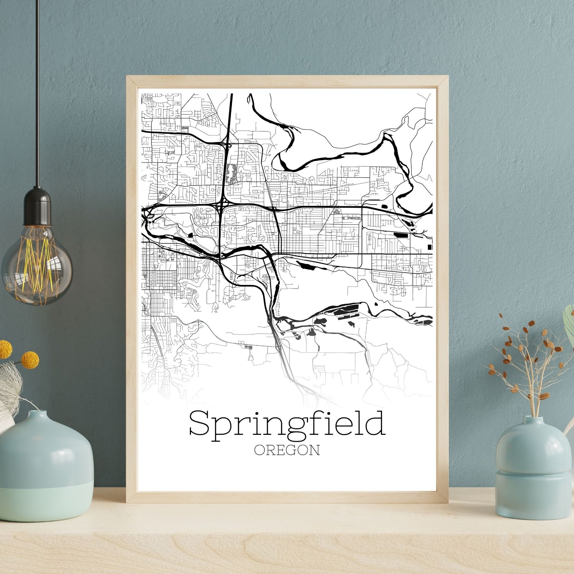 Springfield Oregon City Map Poster - GroovyGrove