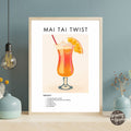 Mai Tai Twist Retro Cocktail Poster - GroovyGrove