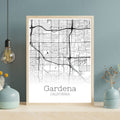 Gardena California City Map Poster - GroovyGrove