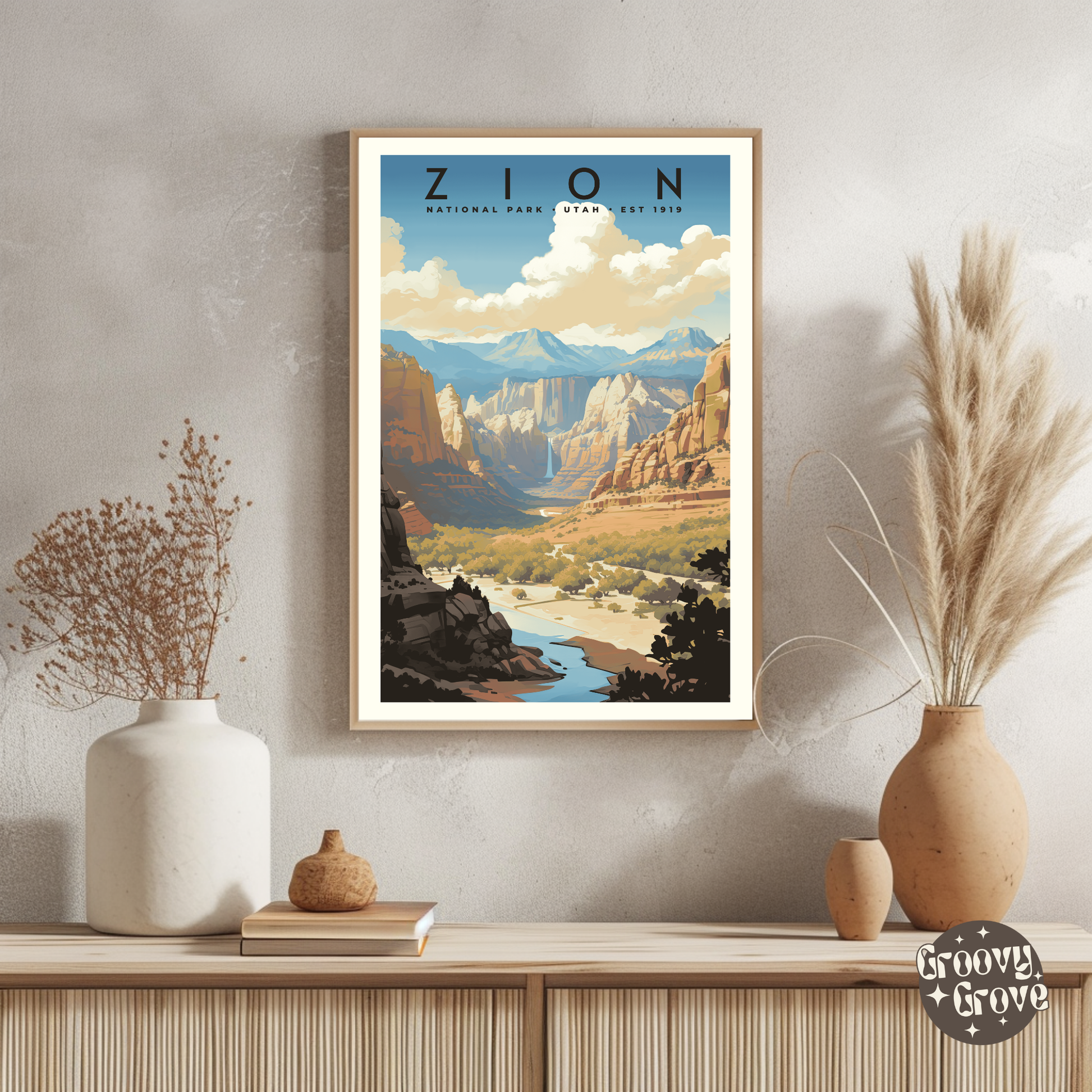 Zion National Park Vintage Poster - GroovyGrove