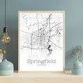 Springfield Illinois City Map Poster - GroovyGrove