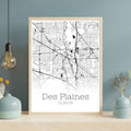 Des Plaines Illinois City Map Poster - GroovyGrove