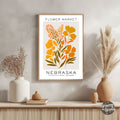 Nebraska Flower Market Poster - GroovyGrove